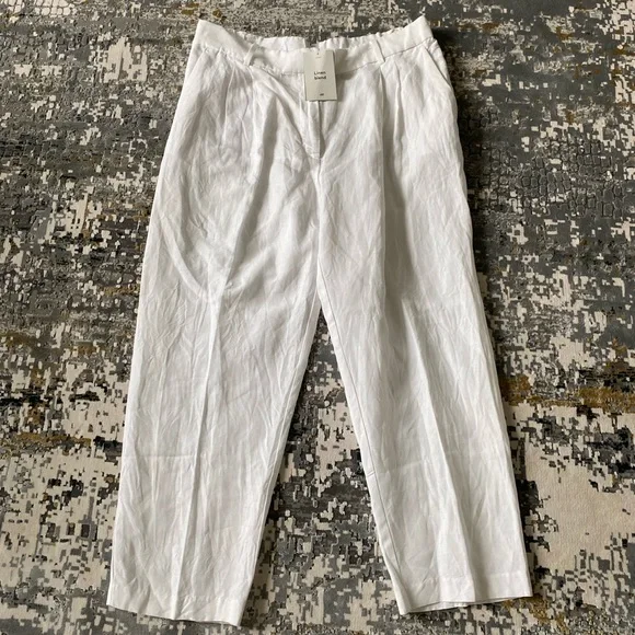 H&M White Linen Blend Pants - Picture 1 of 10